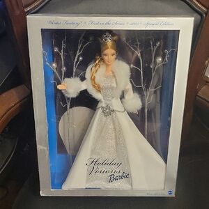 Holiday Visions Barbie Doll in Silver and White Gown